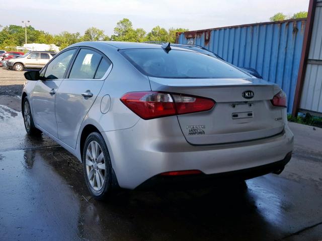 KNAFX4A88E5119407 - 2014 KIA FORTE EX SILVER photo 3