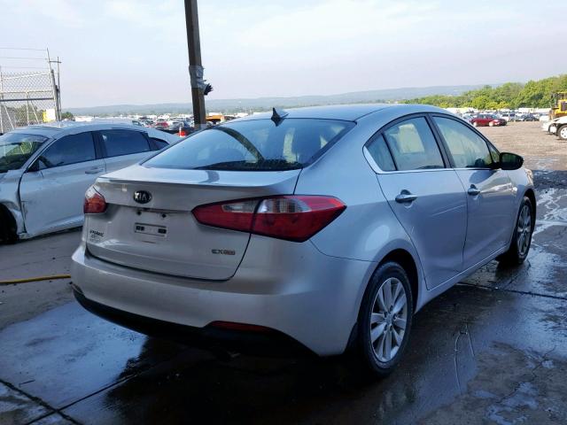 KNAFX4A88E5119407 - 2014 KIA FORTE EX SILVER photo 4