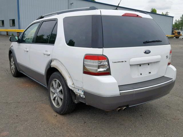 1FMDK05W88GA08483 - 2008 FORD TAURUS X S WHITE photo 3