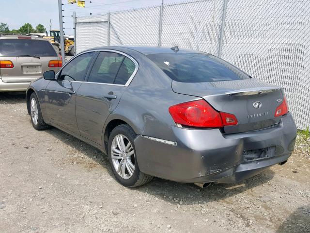 JN1CV6AR6DM770610 - 2013 INFINITI G37 GRAY photo 3