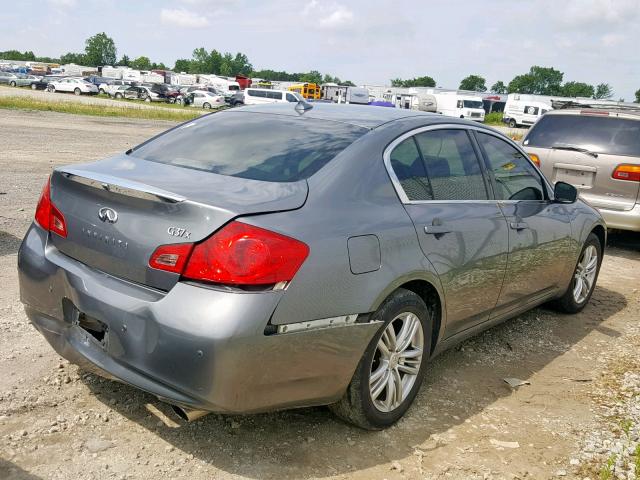 JN1CV6AR6DM770610 - 2013 INFINITI G37 GRAY photo 4