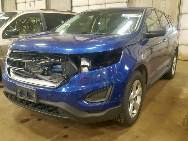 2FMTK4G94FBC12065 - 2015 FORD EDGE SE BLUE photo 2