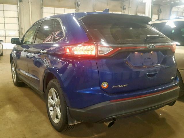 2FMTK4G94FBC12065 - 2015 FORD EDGE SE BLUE photo 3