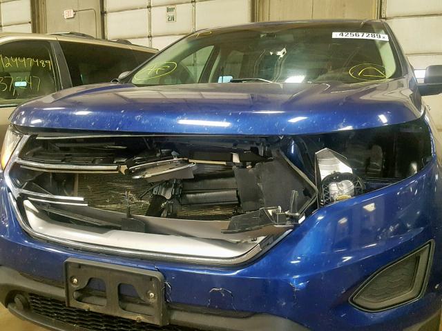 2FMTK4G94FBC12065 - 2015 FORD EDGE SE BLUE photo 9