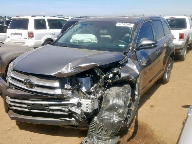 5TDJZRFH7KS923605 - 2019 TOYOTA HIGHLANDER GRAY photo 2