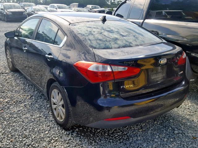 KNAFX4A83E5056586 - 2014 KIA FORTE EX BLACK photo 3