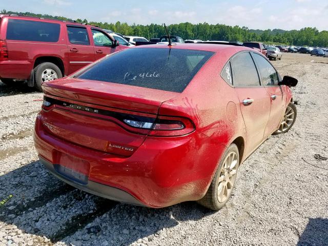 1C3CDFCB2ED745998 - 2014 DODGE DART LIMIT RED photo 4