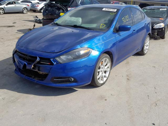 1C3CDFBA8DD340638 - 2013 DODGE DART SXT BLUE photo 2