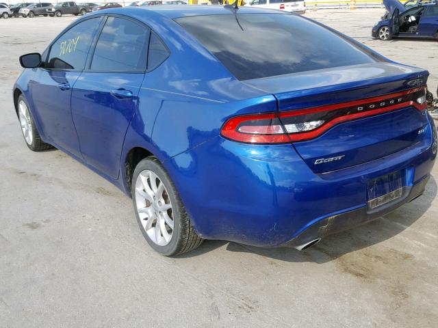 1C3CDFBA8DD340638 - 2013 DODGE DART SXT BLUE photo 3