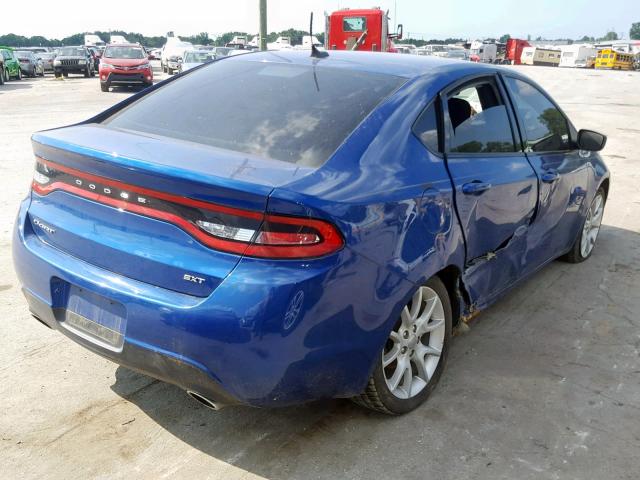 1C3CDFBA8DD340638 - 2013 DODGE DART SXT BLUE photo 4