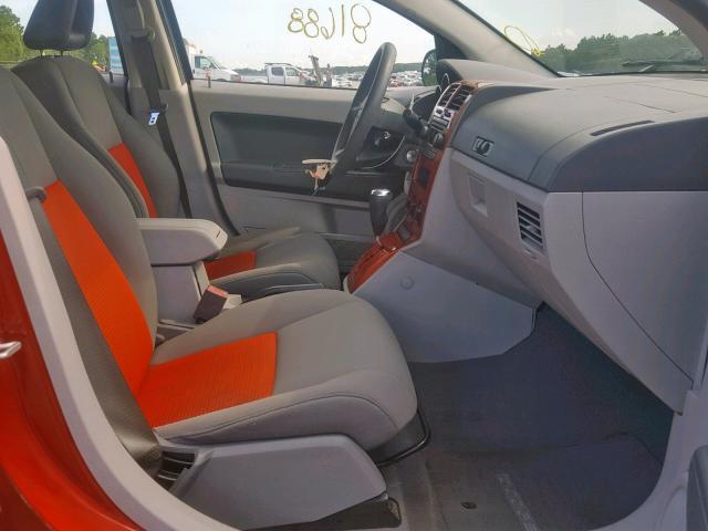 1B3HB48B47D314751 - 2007 DODGE CALIBER SX ORANGE photo 5