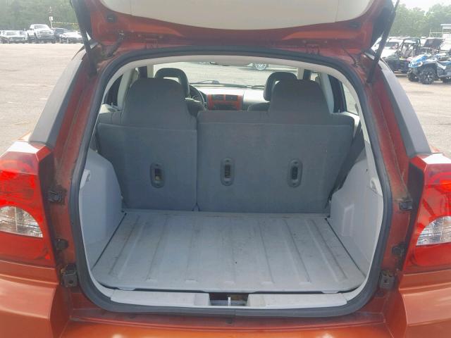 1B3HB48B47D314751 - 2007 DODGE CALIBER SX ORANGE photo 9