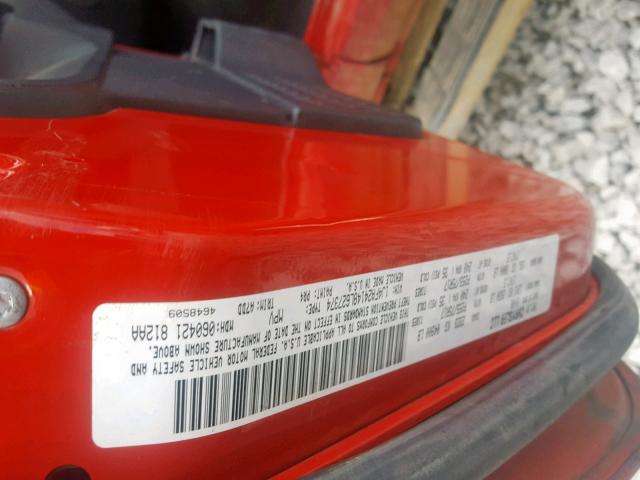 1J4FA24148L627374 - 2008 JEEP WRANGLER X RED photo 10