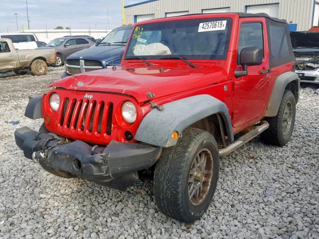 1J4FA24148L627374 - 2008 JEEP WRANGLER X RED photo 2