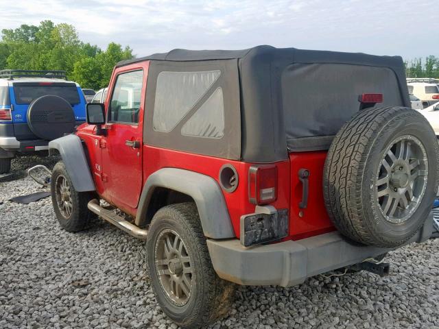 1J4FA24148L627374 - 2008 JEEP WRANGLER X RED photo 3