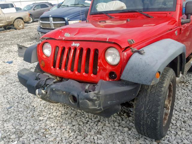 1J4FA24148L627374 - 2008 JEEP WRANGLER X RED photo 9