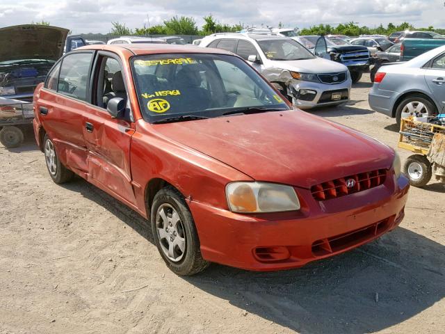 KMHCG45G7YU115961 - 2000 HYUNDAI ACCENT GL RED photo 1