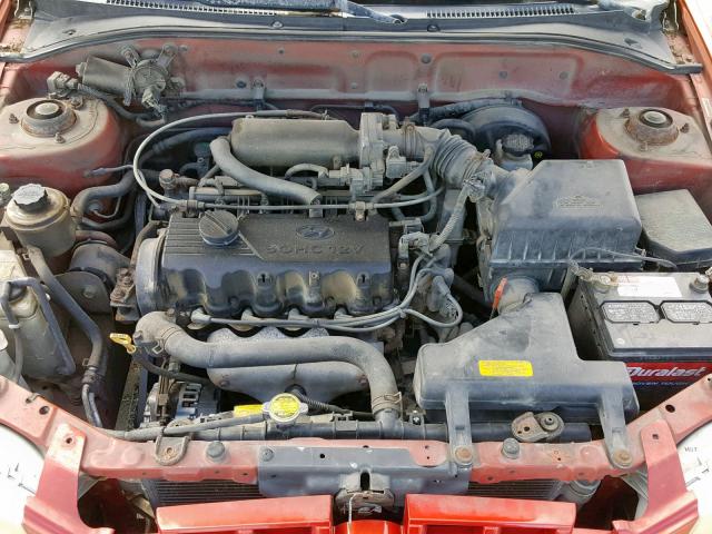 KMHCG45G7YU115961 - 2000 HYUNDAI ACCENT GL RED photo 7