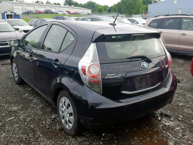 JTDKDTB37D1544176 - 2013 TOYOTA PRIUS C BLACK photo 3