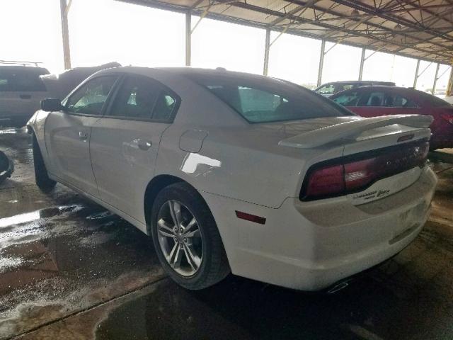 2C3CDXJGXDH538989 - 2013 DODGE CHARGER SX WHITE photo 3