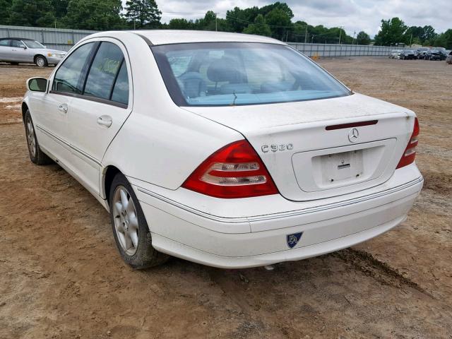 WDBRF64J73F352875 - 2003 MERCEDES-BENZ C 320 WHITE photo 3