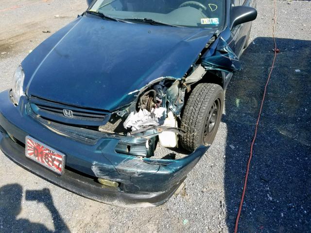 1HGEJ6226WL113786 - 1998 HONDA CIVIC DX GREEN photo 9