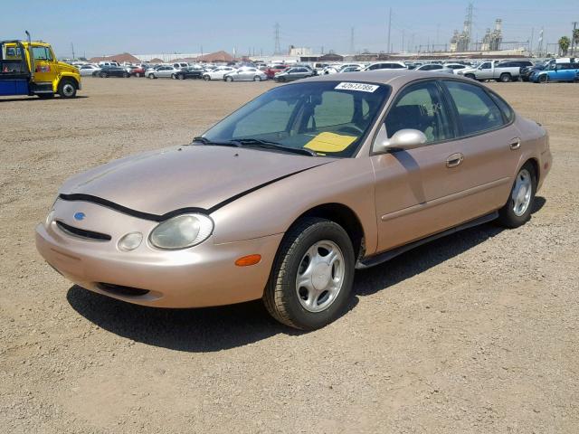 1FALP52U9VA266419 - 1997 FORD TAURUS GL GOLD photo 2