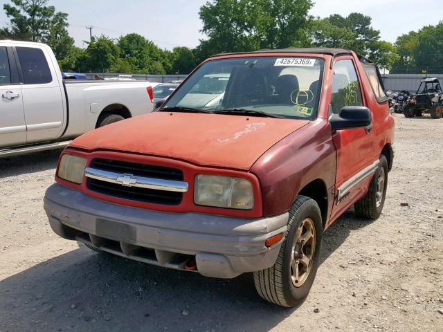 2CNBE18C1X6931344 - 1999 CHEVROLET TRACKER RED photo 2