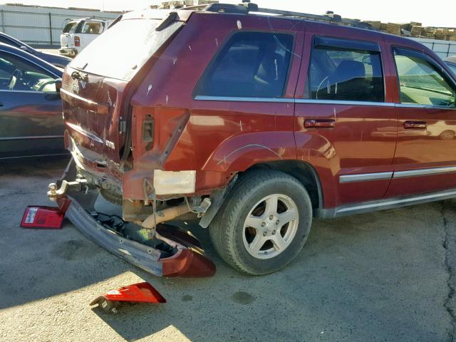 1J8HR58N17C544434 - 2007 JEEP GRAND CHER BURGUNDY photo 9