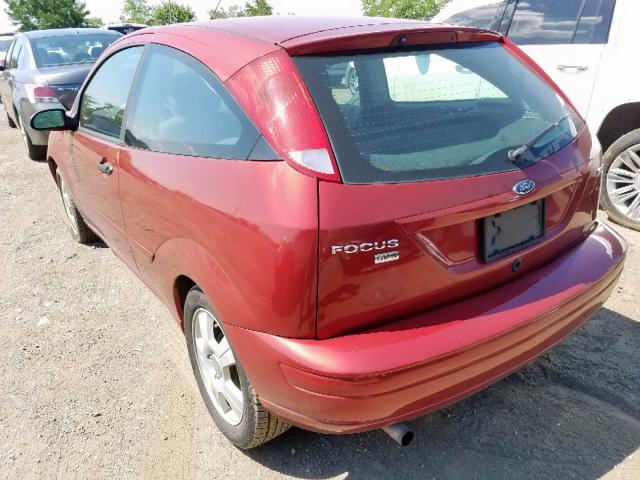 3FAHP31N45R137854 - 2005 FORD FOCUS ZX3 RED photo 3