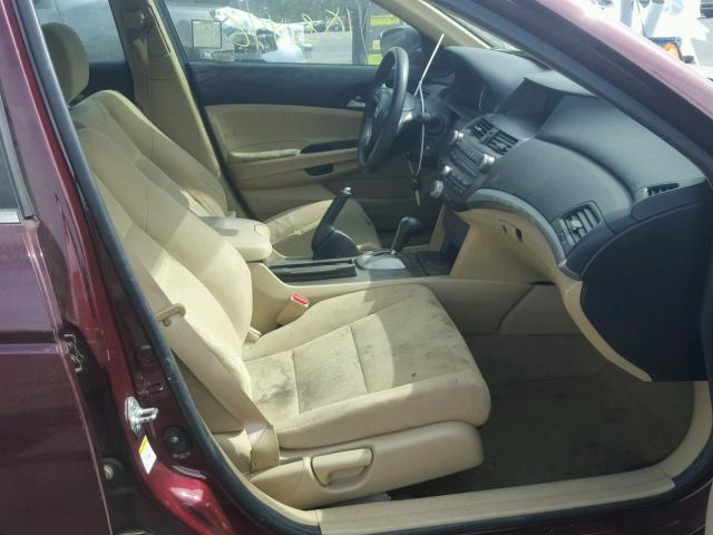 1HGCP2F47BA007735 - 2011 HONDA ACCORD LXP BURGUNDY photo 5