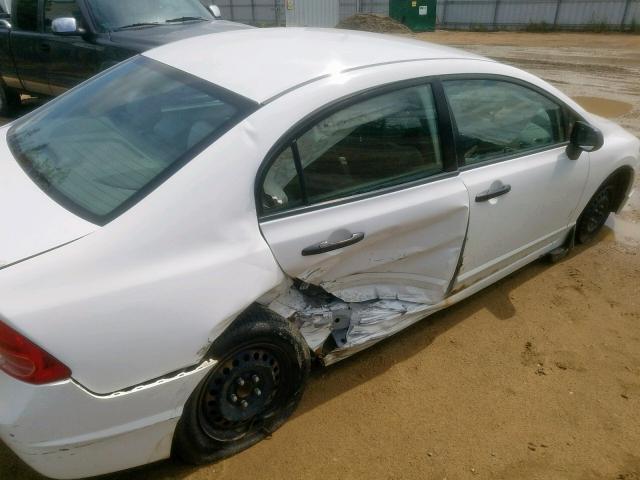 2HGFA16258H104238 - 2008 HONDA CIVIC DX WHITE photo 9