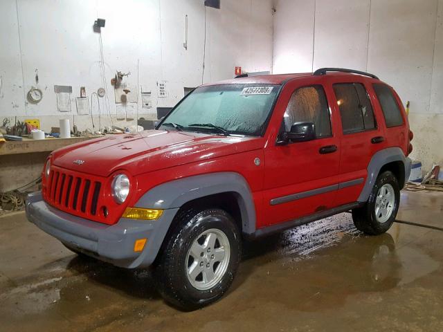 1J4GL48K85W592877 - 2005 JEEP LIBERTY SP RED photo 2