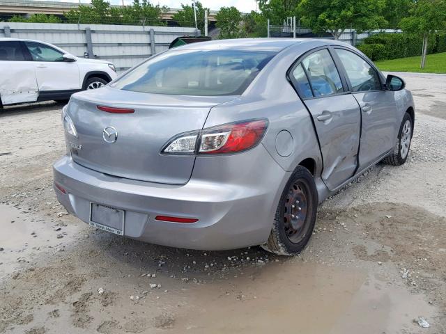 JM1BL1TF7D1791021 - 2013 MAZDA 3 I SILVER photo 4