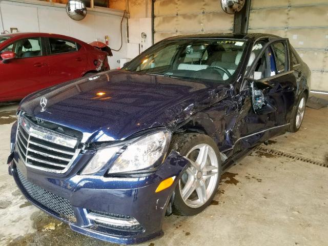 WDDHF9BB9DA699476 - 2013 MERCEDES-BENZ E 550 4MAT BLUE photo 2