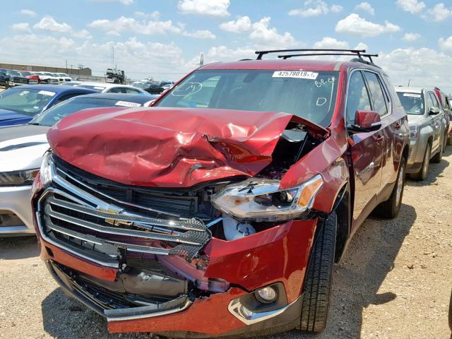 1GNEVGKW9KJ222185 - 2019 CHEVROLET TRAVERSE L RED photo 2