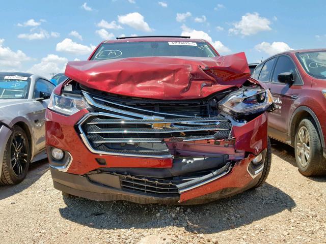 1GNEVGKW9KJ222185 - 2019 CHEVROLET TRAVERSE L RED photo 9