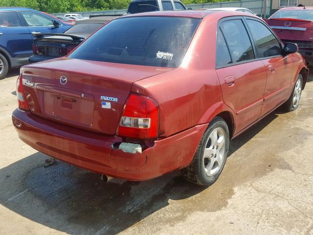 JM1BJ225221583825 - 2002 MAZDA PROTEGE DX BURGUNDY photo 4