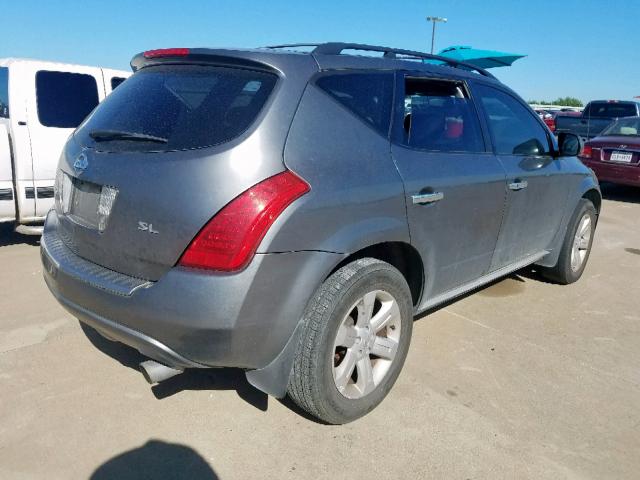 JN8AZ08T26W424265 - 2006 NISSAN MURANO GRAY photo 4