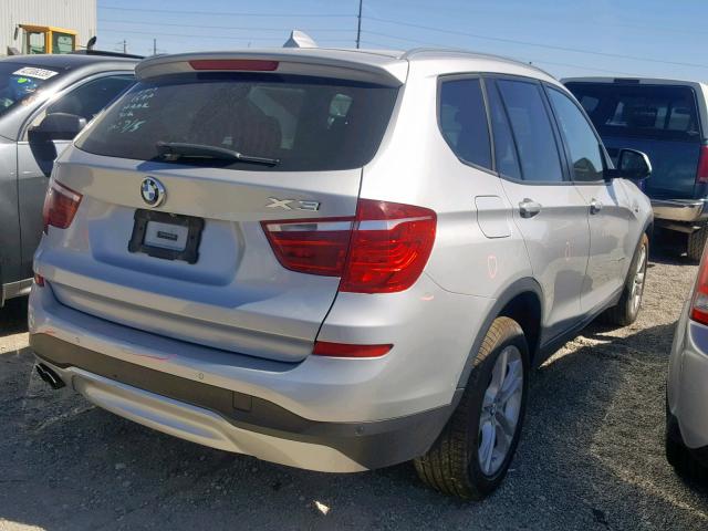 5UXWX7C54G0R17697 - 2016 BMW X3 XDRIVE3 SILVER photo 4