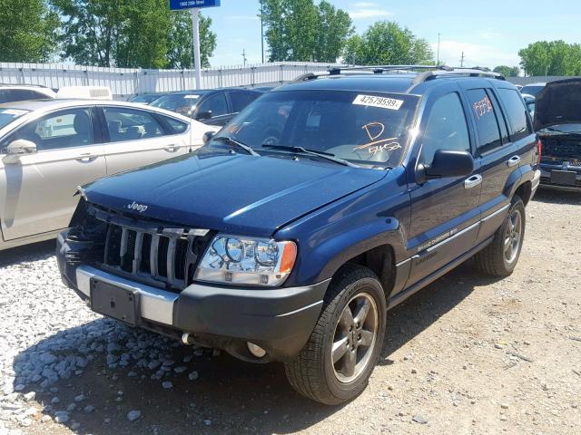 1J4GW48J14C215452 - 2004 JEEP GRAND CHER BLUE photo 2