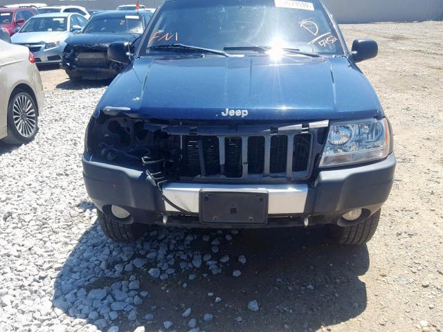 1J4GW48J14C215452 - 2004 JEEP GRAND CHER BLUE photo 9