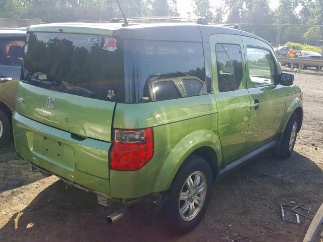 5J6YH28778L007914 - 2008 HONDA ELEMENT EX GREEN photo 4