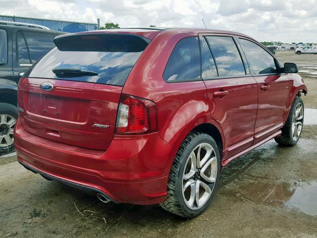 2FMDK3AK0DBA13053 - 2013 FORD EDGE SPORT BURGUNDY photo 4