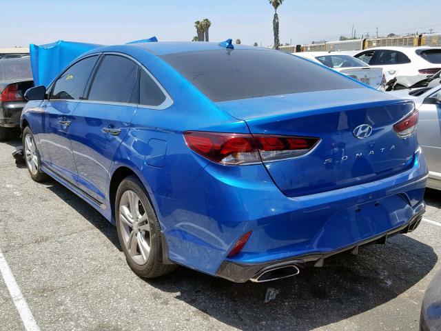 5NPE34AF4JH661025 - 2018 HYUNDAI SONATA SPO BLUE photo 3