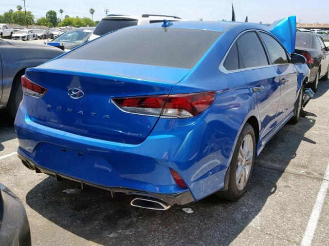 5NPE34AF4JH661025 - 2018 HYUNDAI SONATA SPO BLUE photo 4