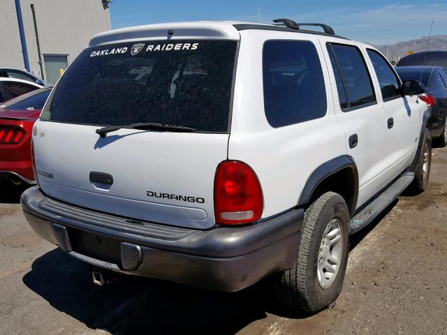 1B4HS38N42F127281 - 2002 DODGE DURANGO SP WHITE photo 4