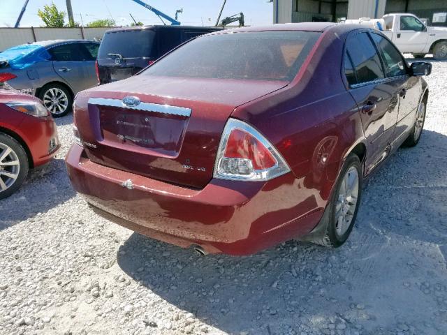 3FAHP08107R122532 - 2007 FORD FUSION SEL RED photo 4
