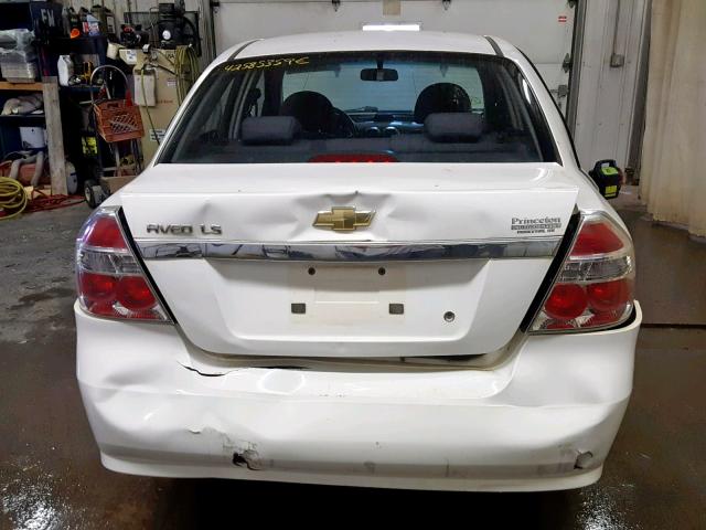 KL1TD56678B209723 - 2008 CHEVROLET AVEO BASE Ақ фото 9