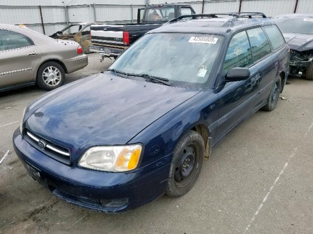 4S3BH635916302185 - 2001 SUBARU LEGACY L BLUE photo 2